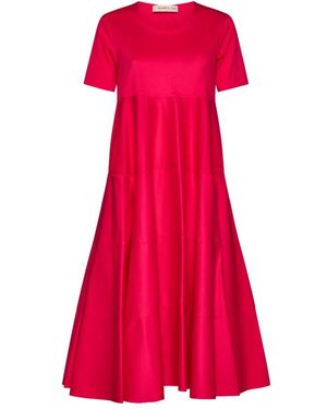 Blanca Vita Arabide Short-Sleeved Midi Dress - Red