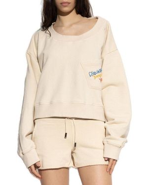 DSquared² Summer Lovers Dropped Shoulder Sweatshirt - Natural
