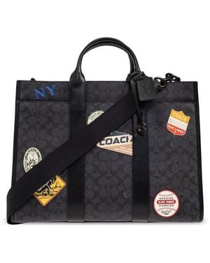 COACH Patch Detailed Wesley Tote Bag - Black