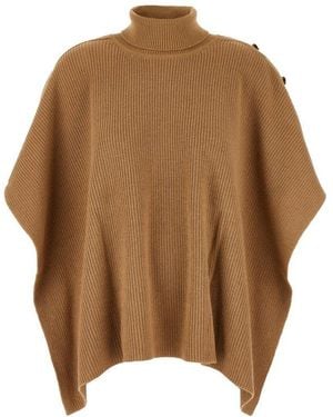 BOSS Mock Turtleneck Cape - Brown