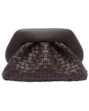 THEMOIRÈ Tia Weaved Clutch Bag - Black