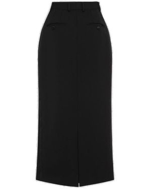 Dolce & Gabbana Wool Calf-Length Pencil Skirt in Black | Lyst