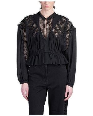 IRO Rixi Embroidered Design Blouse - Black