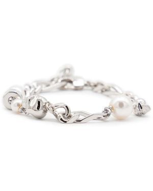 McQueen Skull Embellished Bracelet - White