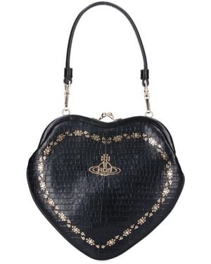 Vivienne Westwood Embossed Heart Shape Wallet - Black