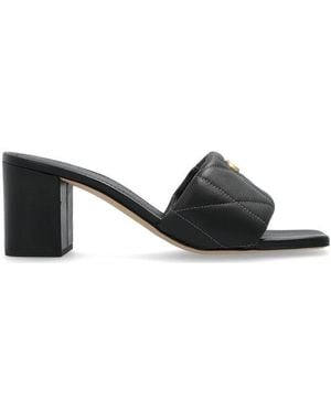 COACH Emma Square Open Toe Mules - Black