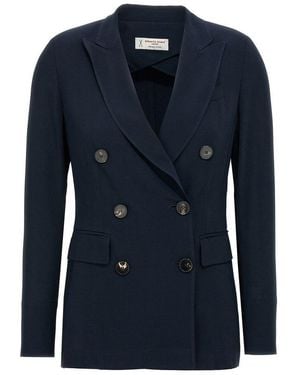 Alberto Biani Double-Breasted Blazer - Blue