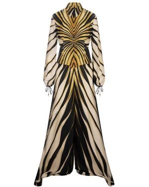 Roberto Cavalli Ray Print Jumpsuit - White