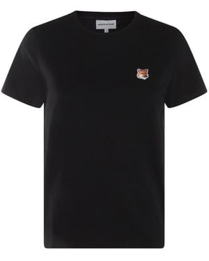Maison Kitsuné T-Shirt With Fox Head Patch - Black