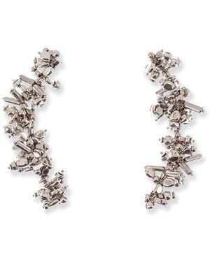 Dries Van Noten Embellished Earrings - White