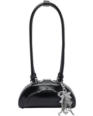 Self-Portrait Mini Shoulder Bag With Bow Charm - Black