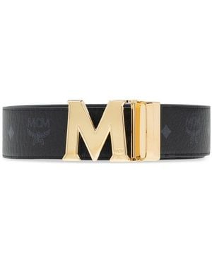 MCM Belt With Logo - Black