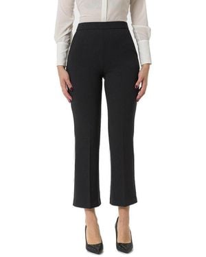 Elisabetta Franchi Logo Plaque Cropped Crepe Trousers - Black