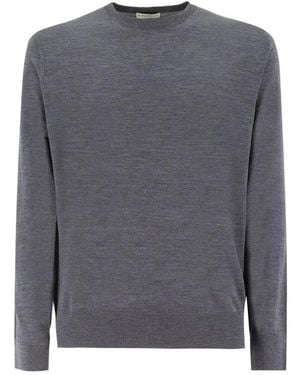 Ballantyne Crewneck Knitted Jumper - Grey