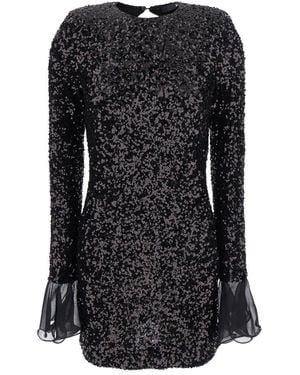 ROTATE BIRGER CHRISTENSEN Open Back Sequin Mini Dress - Black