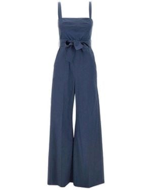 Marella Knot Detailed Sleeveless Jumpsuit - Blue
