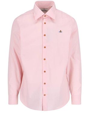 Vivienne Westwood Orb Embroidered Long-Sleeved Shirt - Pink