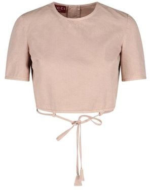 Gucci Tie Hem Top - Pink