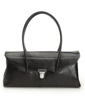 Lemaire Gear Logo Detailed Shoulder Bag - Black