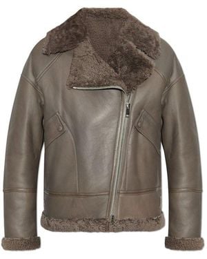 Yves Salomon Shearling Coat, - Brown
