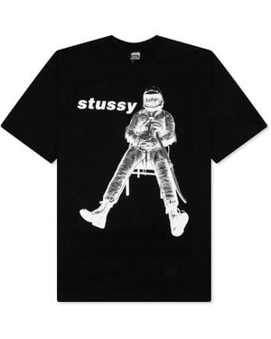 Stussy Astronaut Printed Crewneck T-Shirt - Black