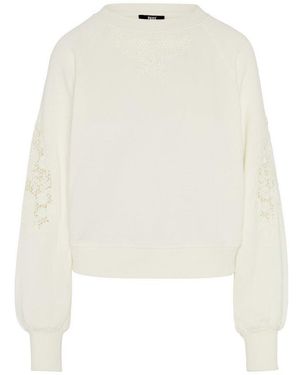 PAIGE Alfira Ruffle Detailed Crewneck Sweatshirt - White