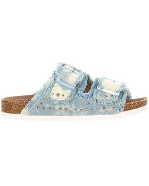 Colors Of California Studded Slide Sandals - Blue