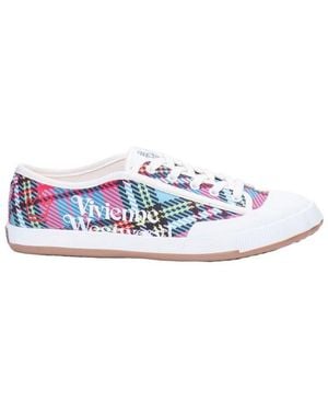 Vivienne Westwood Logo Printed Lace-Up Trainers - White