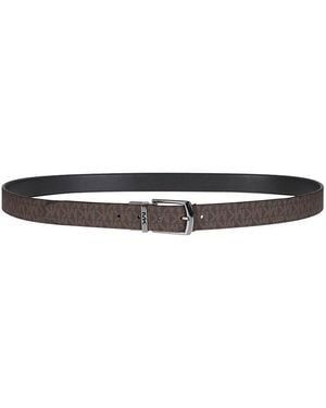 Michael Kors Logo-engraved Monogram Printed Belt - Brown