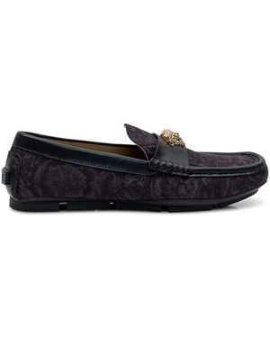 Versace Medusa-Plaque Slip-On Loafers - Black
