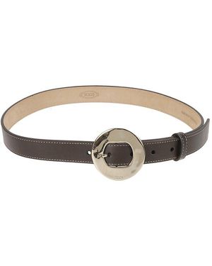 Tod's Buckled Leather Belt - Brown