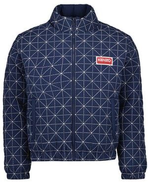 KENZO Stitch Zipped Puffer Jacket - Blue