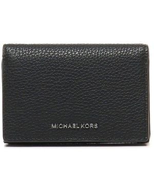 Michael Kors Hudson Pebbled Leather Card Case - Black