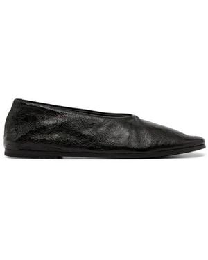 Marsèll Pointed Toe Leather Flat Shoes - Black