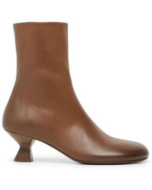 Marsèll Zampa Sculptural Heel Ankle Boots - Brown