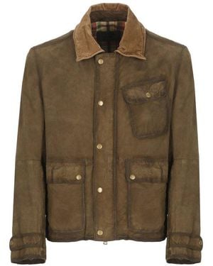 The Jackie Leathers Snap-Front Jacket - Brown