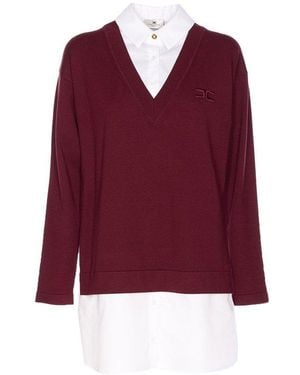 Elisabetta Franchi Logo-Embroidered Long-Sleeved Dress