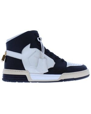 Buscemi High-Top Colour-Block Lace-Up Trainers - Blue
