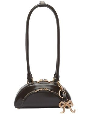Self-Portrait Mini Shoulder Bag With Bow Charm - Black