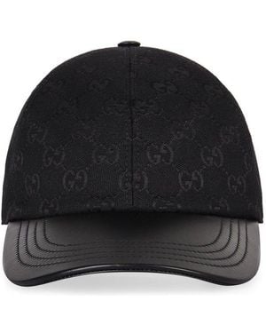 Gucci Gg Monogram Canvas Baseball Hat - Black
