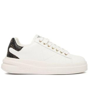 Guess Logo Embossed Lace-Up Trainers - White