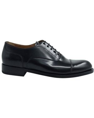 Green George Round Toe Derby Shoes - Black