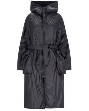 Kimonorain Hooded Belted Coat - Blue