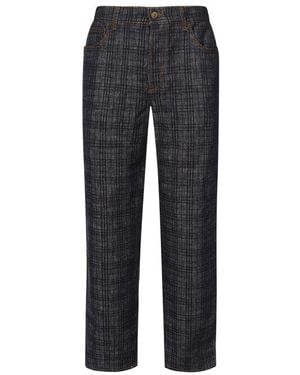 Burberry Loose Check Denim Jeans - Black