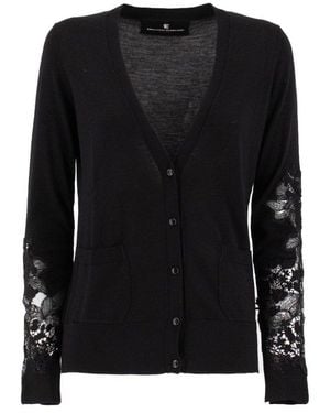 Ermanno Scervino Floral Embroidery Cardigan - Black