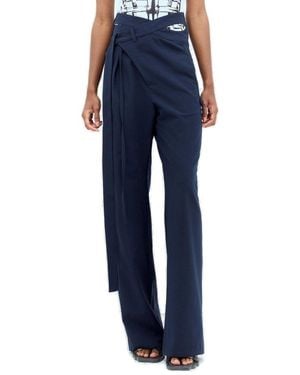 OTTOLINGER Cut-Out Wraparound High-Waist Trousers - Blue