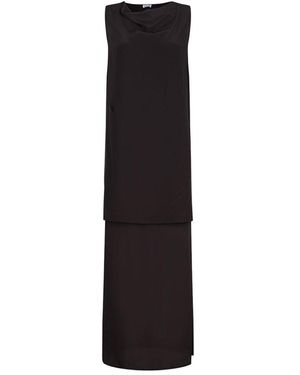 P.A.R.O.S.H. P.A.R.O..H. Crewneck Tank Top Dress - Black