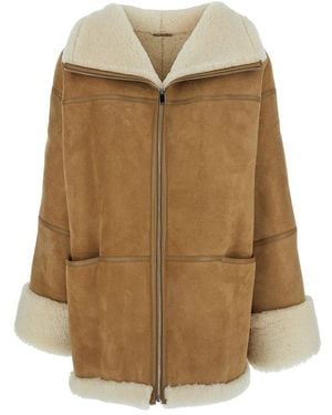 TOTEME Signature Zip-Up Jacket - Natural