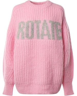 ROTATE BIRGER CHRISTENSEN Logo Knit Sweater - Pink