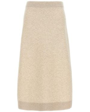 Brunello Cucinelli Knitted Midi Skirt - Natural